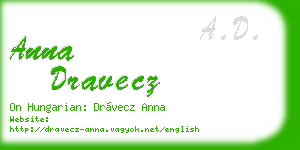 anna dravecz business card